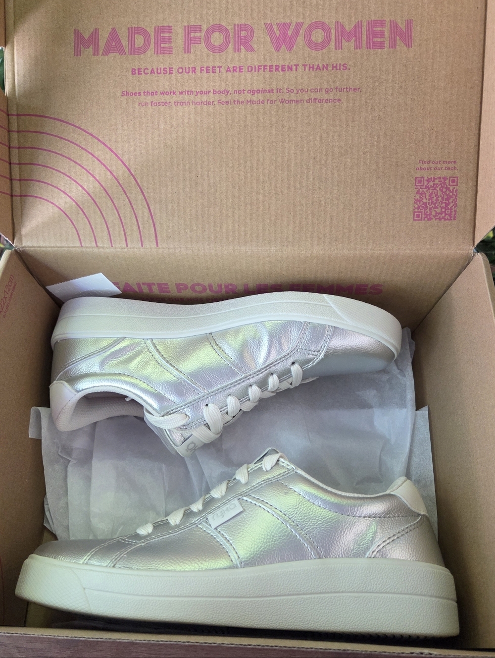 RYKA Viv Classic Sneaker Silver Metallic Womens Size 6 Wide EU 36 New In Box